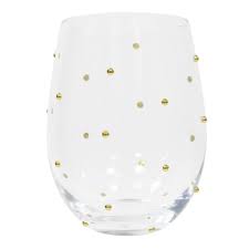 Conjunto de 4 copos com esferas douradas