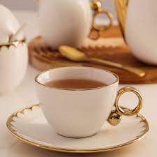 Xícara e Pires - 6 pçs - Linha Egg