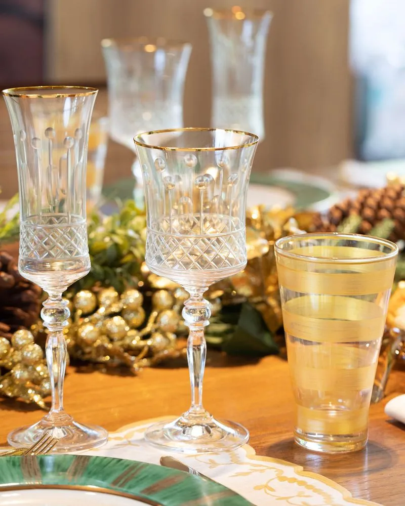 Taça cristal lapidada vinho branco - transparente
