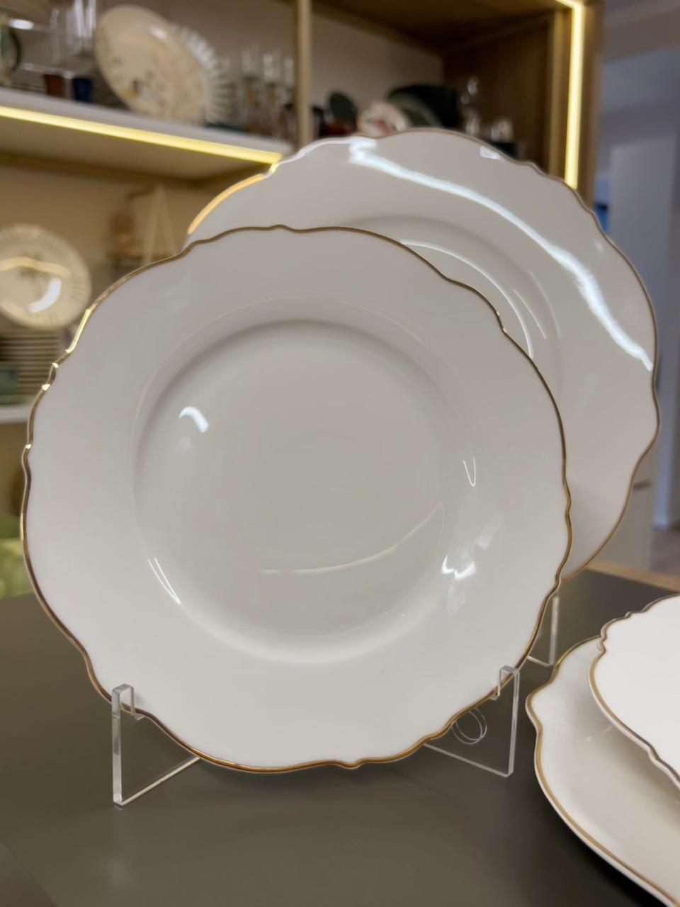 Conjunto de 06 pratos sobremesa - porcelana