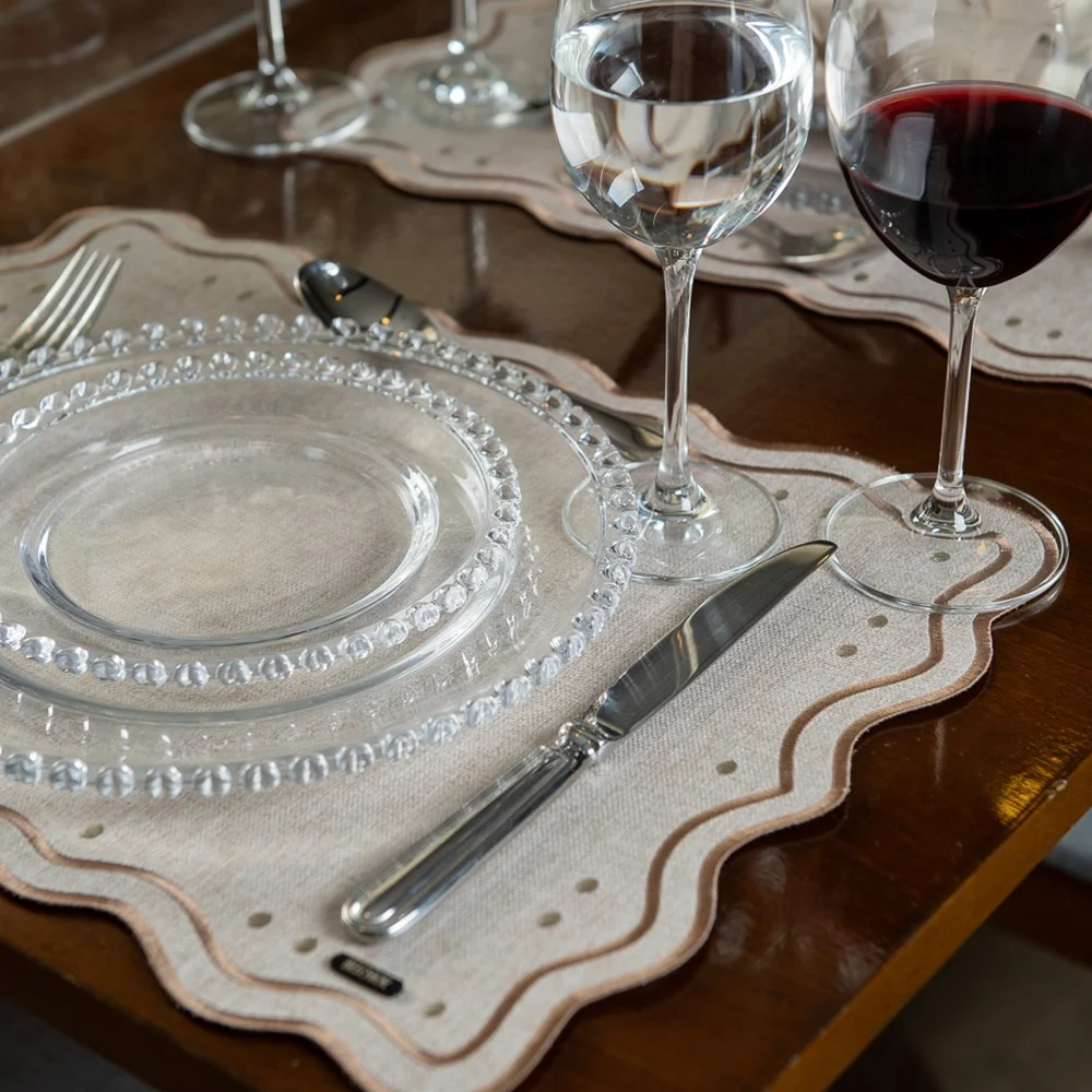 Lugar americano - poa marrom