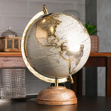 Globo bege com dourado