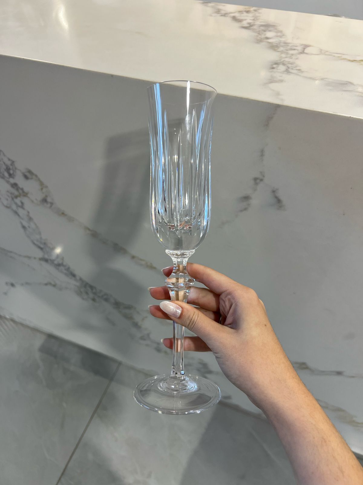 Taça cristal lapidada espumante