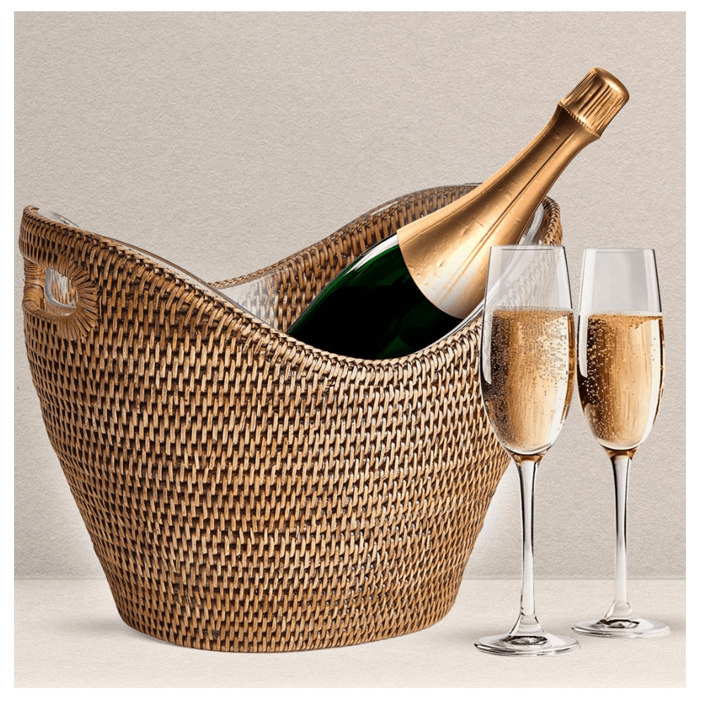 Champanheira De Rattan Cheer Caramelo