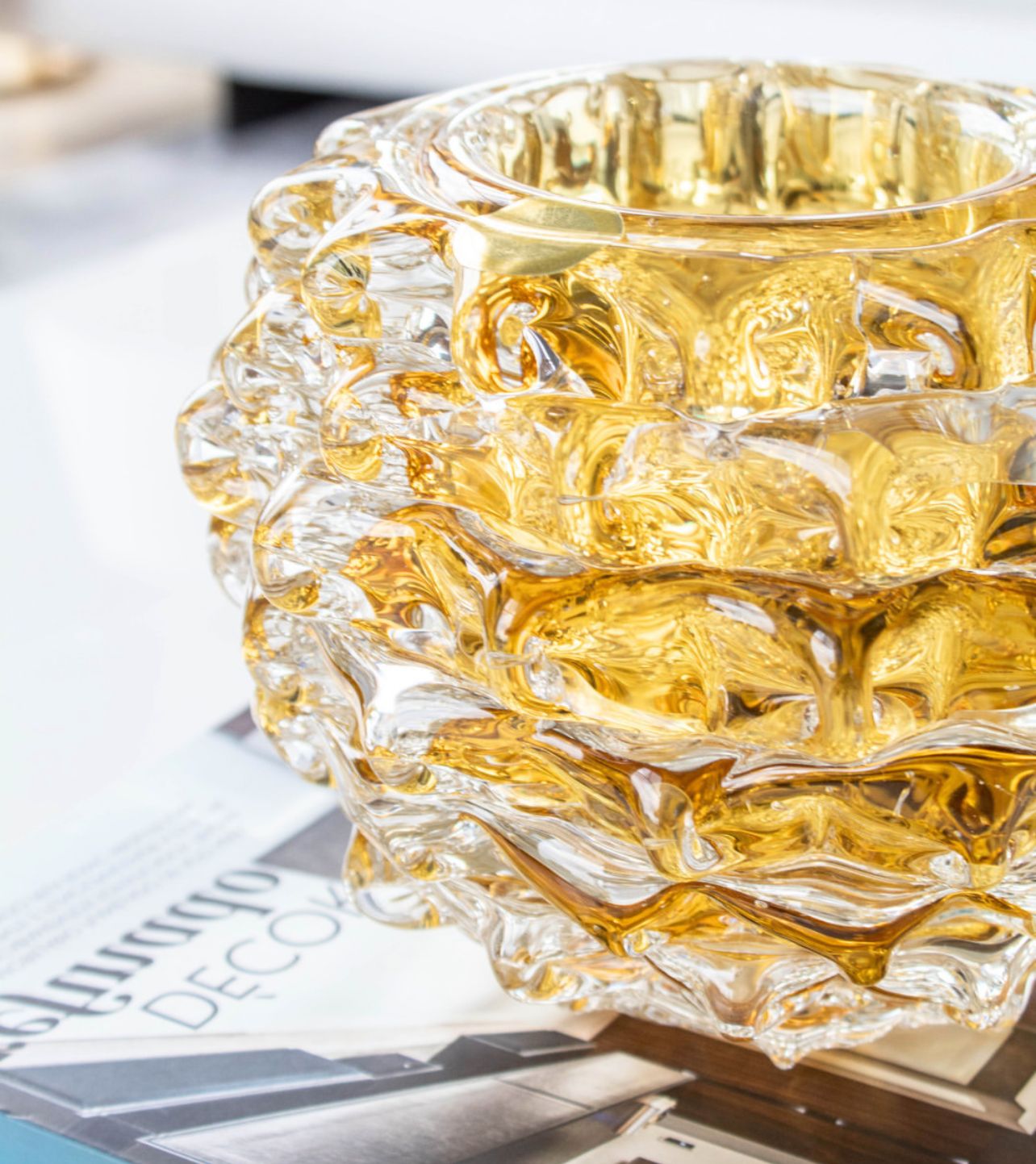 Vaso murano P com ouro 24k