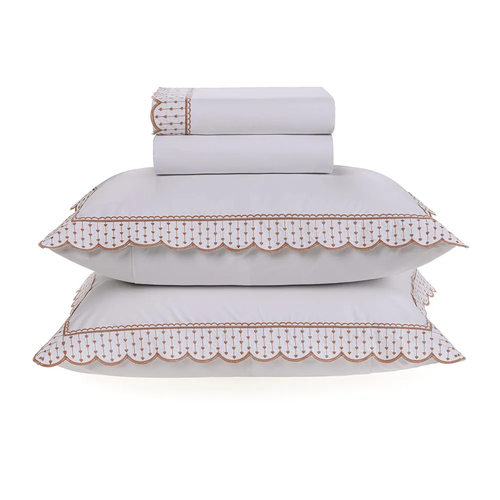 Jogo de Cama solteiro ( 1 fronha + 1 lençol de elástico + 1 sobre lençol ) Piccola