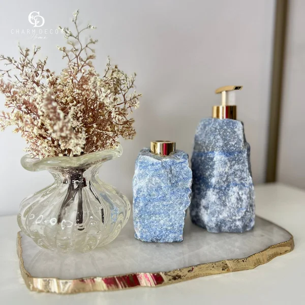 Saboneteira quartzo azul