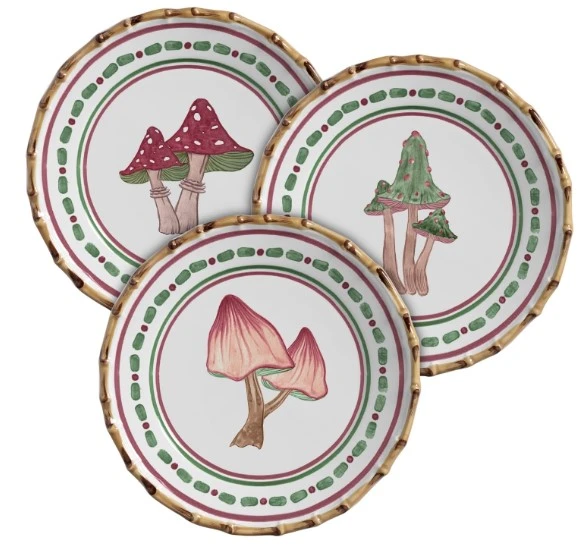 Prato raso cogumelo (4 de cada estampa)