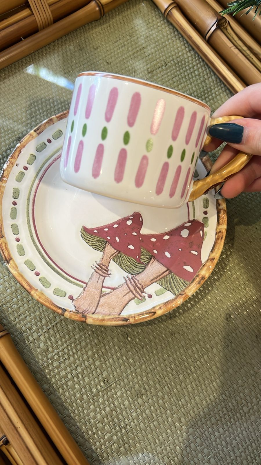 Xícara e pires cogumelo