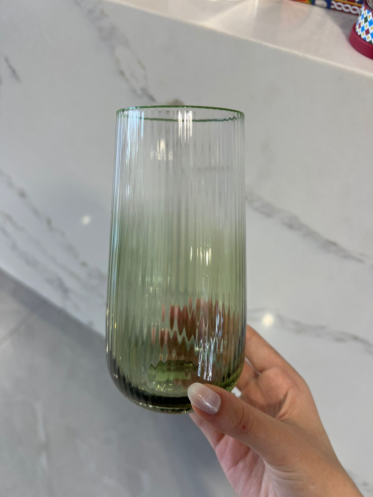 Kit 4 pçs copo - vidro com verde