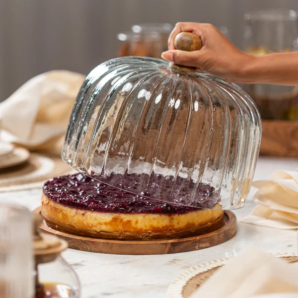 Boleira madeira com vidro