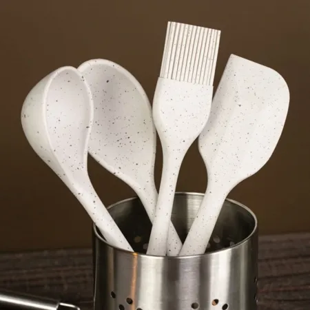 Set 4 utensílios de silicone - creme