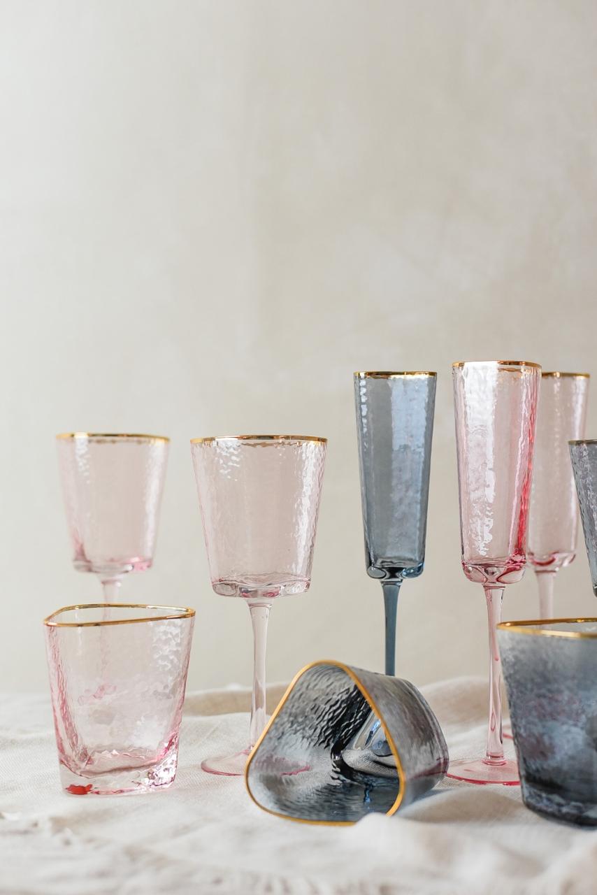 Taça para espumante rosa