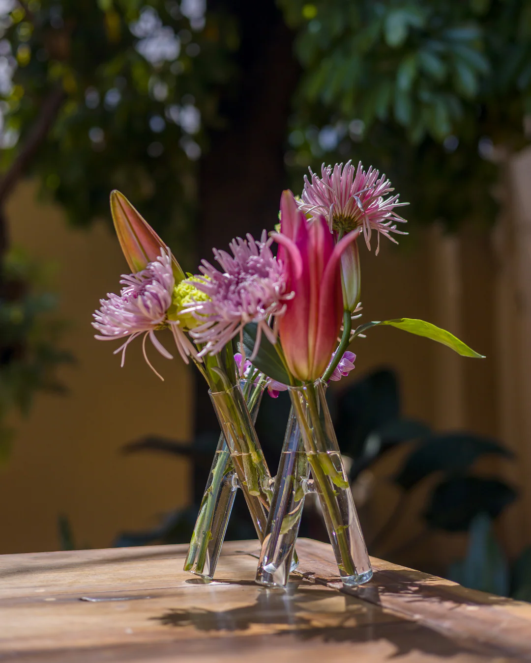 Vaso de vidro com 4 pontas