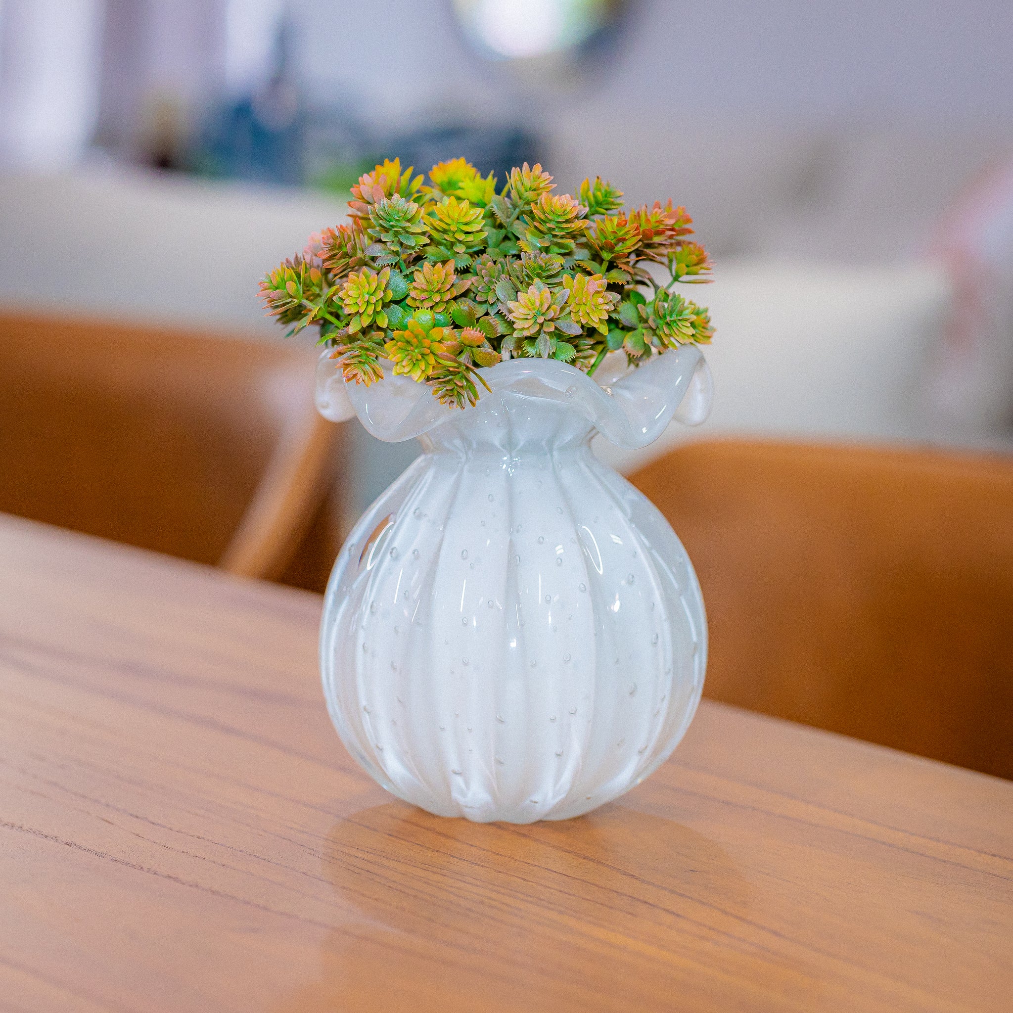 Vaso em cristal murano - branco