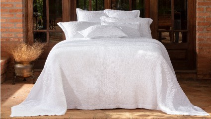 Colcha Jacquard king - 100 % algodão - Branco