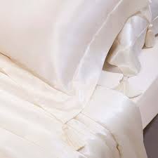 Jogo de cama - 4 pçs - king - 100% seda - Creme